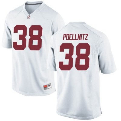 Youth Alabama Crimson Tide #38 Eric Poellnitz White Replica NCAA College Football Jersey 2403OYHJ8